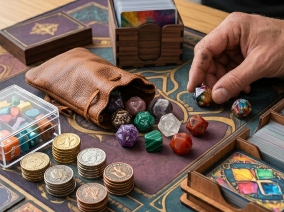 Complementos y accesorios para juegos de mesa, fundas, tapetes y portacartas
