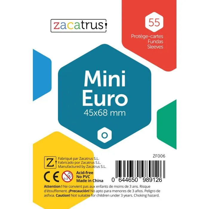 [ZAC-0025] Fundas Zacatrus Mini Euro (45 x 68 mm) - 55 uds.