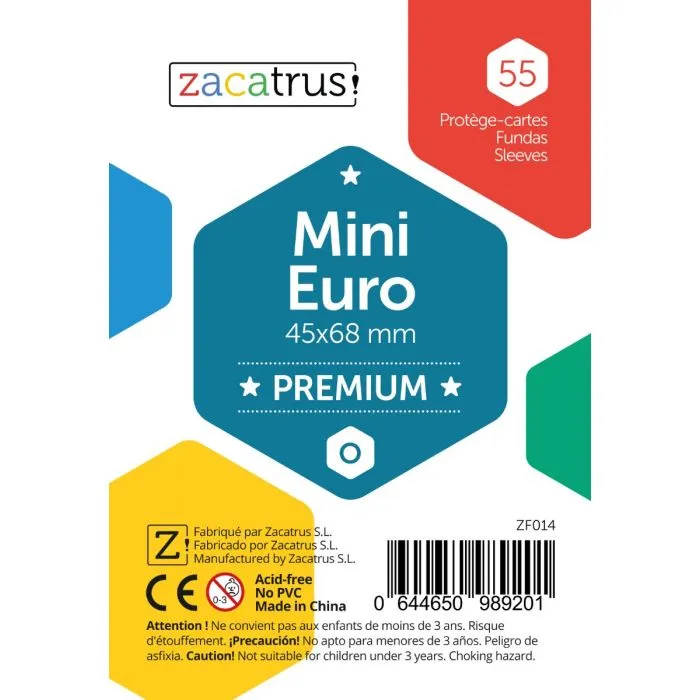 Fundas Zacatrus Mini Euro Premium (45 x 68 mm) - 55 uds.