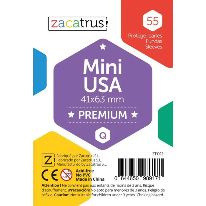 [ZAC-0028] Fundas Zacatrus Mini USA Premium (41 x 63 mm) - 55 uds.