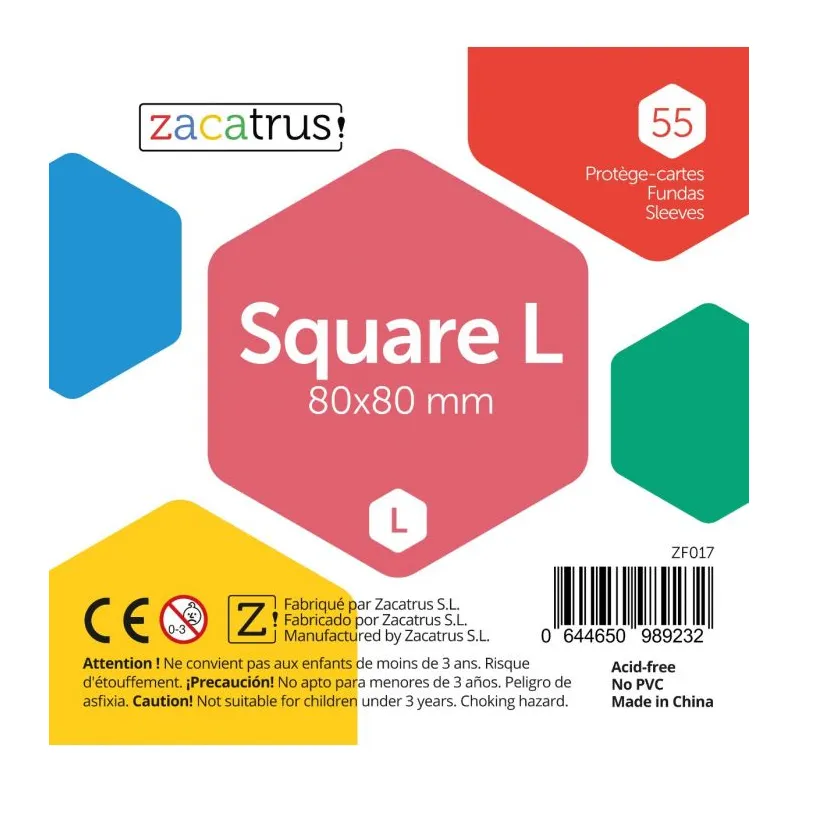Fundas Zacatrus Square L (80 x 80 mm) - 55 uds.