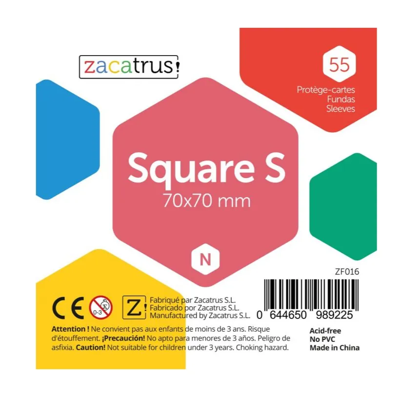 [ZAC-0034] Fundas Zacatrus Square S (70 x 70 mm) - 55 uds.