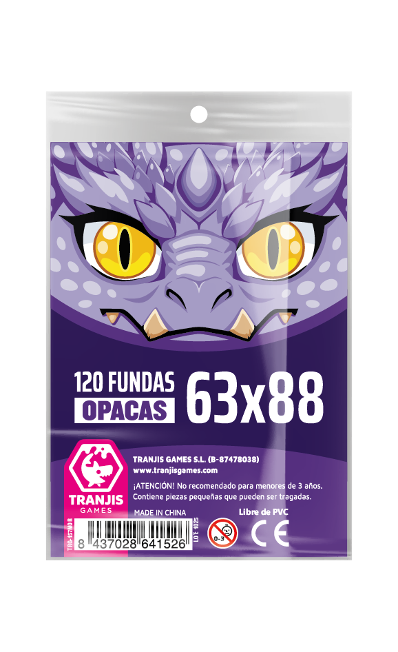[VAR-108] Fundas Opacas Dragón Morado (63 x 88 mm) - 120 uds.
